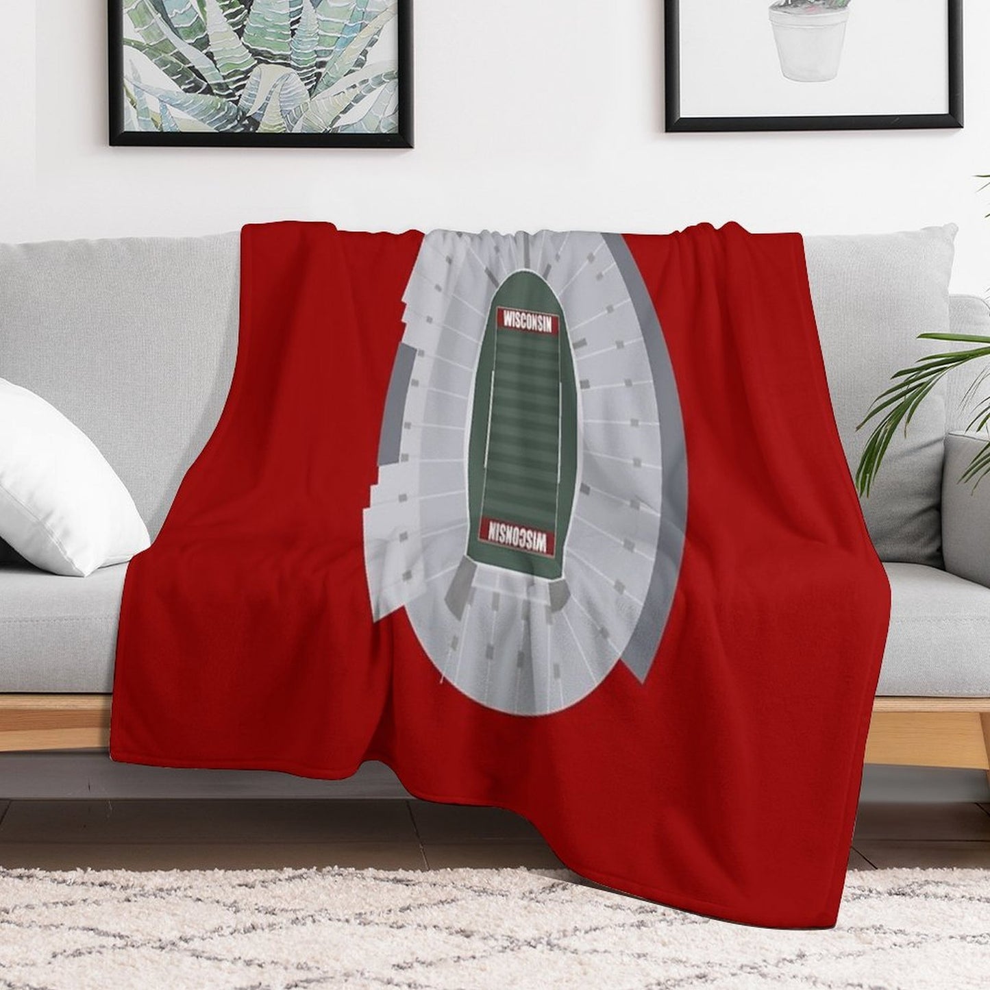 Camp Randall Stadium, University of Wisconsin, Badgers Football Comfort Throw Blanket