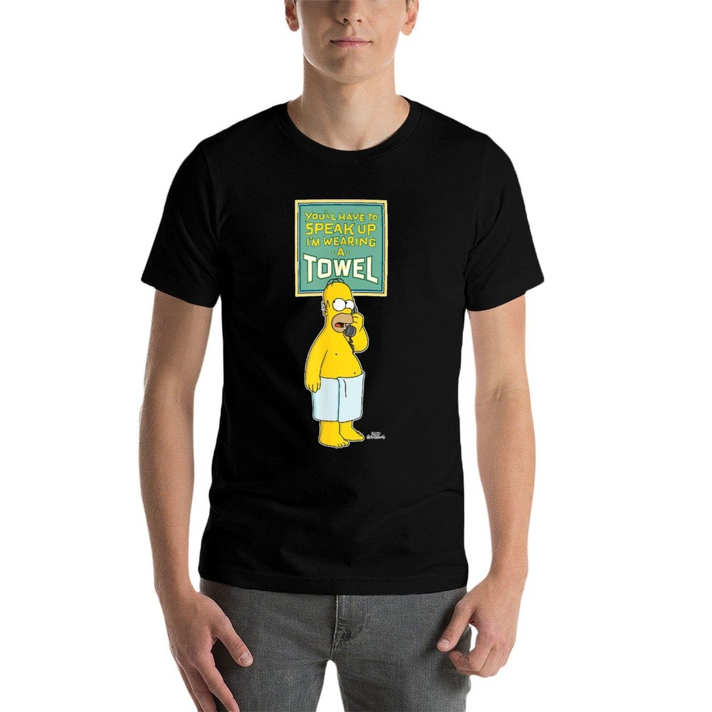 The Simpsons Homer Simpson Speak Up I’m Wearing A Towel Heathered Texture T-Shirt