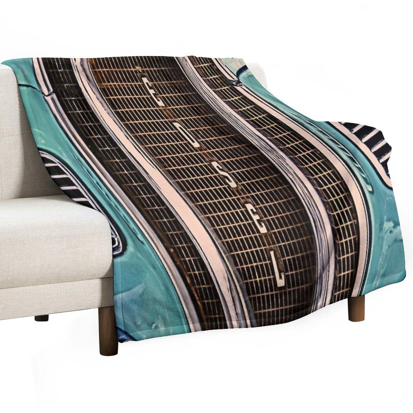 Ford Edsel Classic Car Grill And Logo Premium Throw Blanket