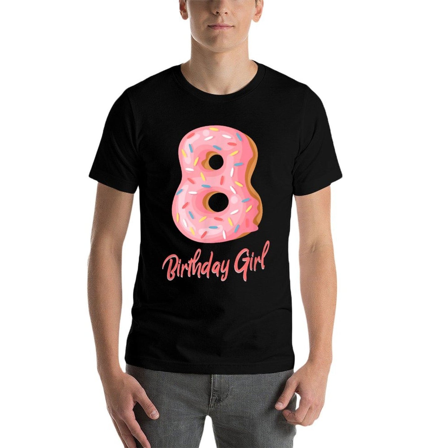 I Am A Eight Year Old Birthday Girl Donut T Shirt Durable T-Shirt