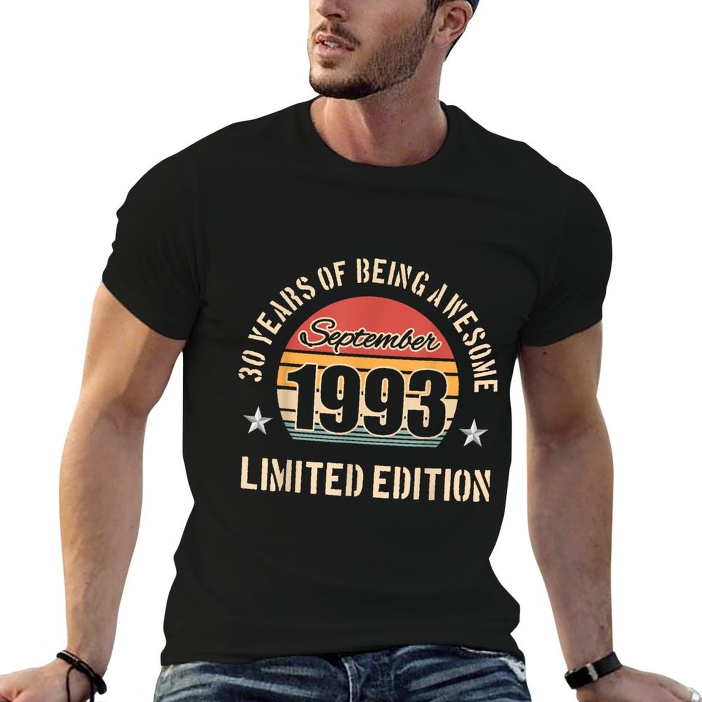 30 Years of Being Awesome September 1993 for 30th Birthday Oversized Silhouette T-Shirt