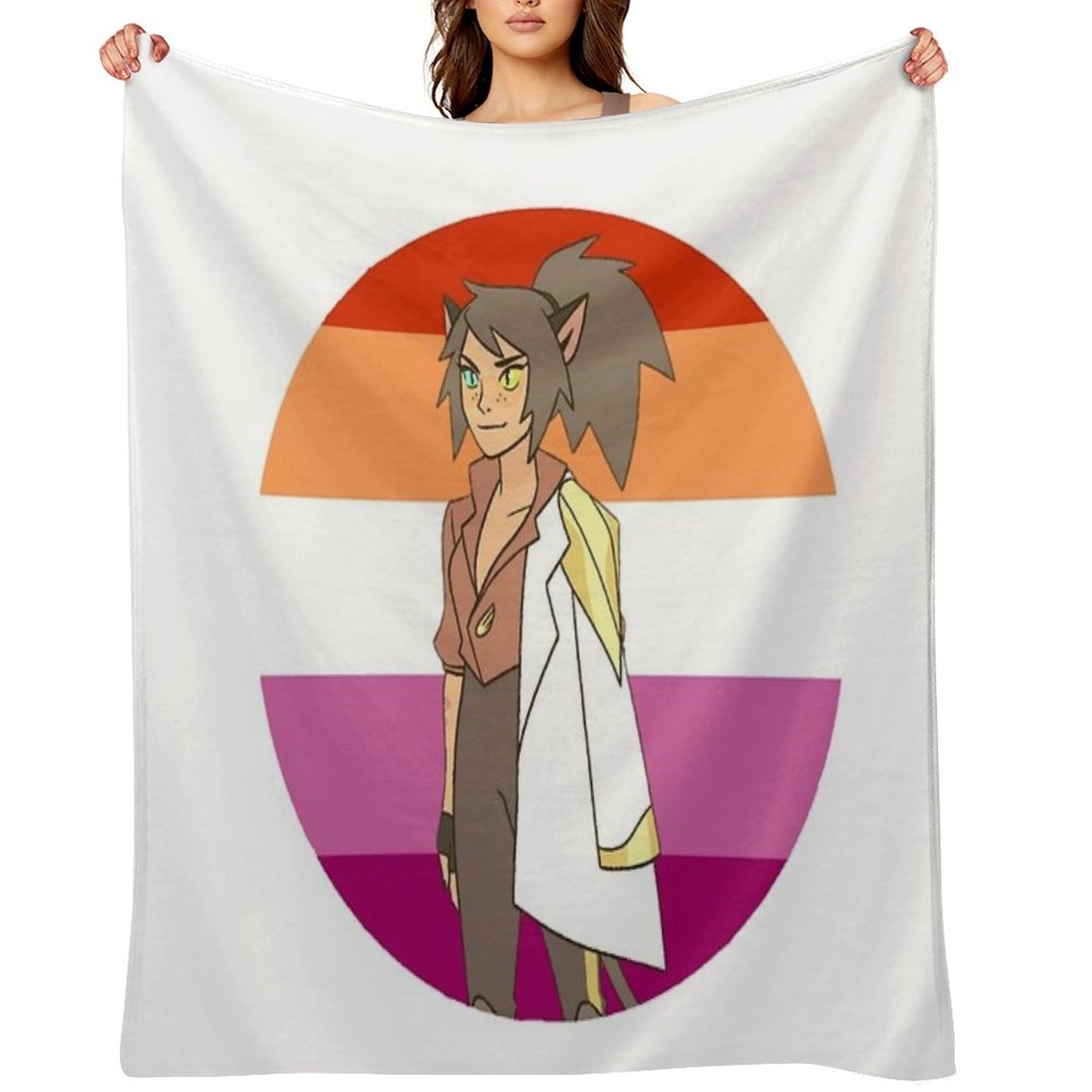 Future Catra She-Ra Lesbian Flag SPOP Velvety-soft Throw Blanket