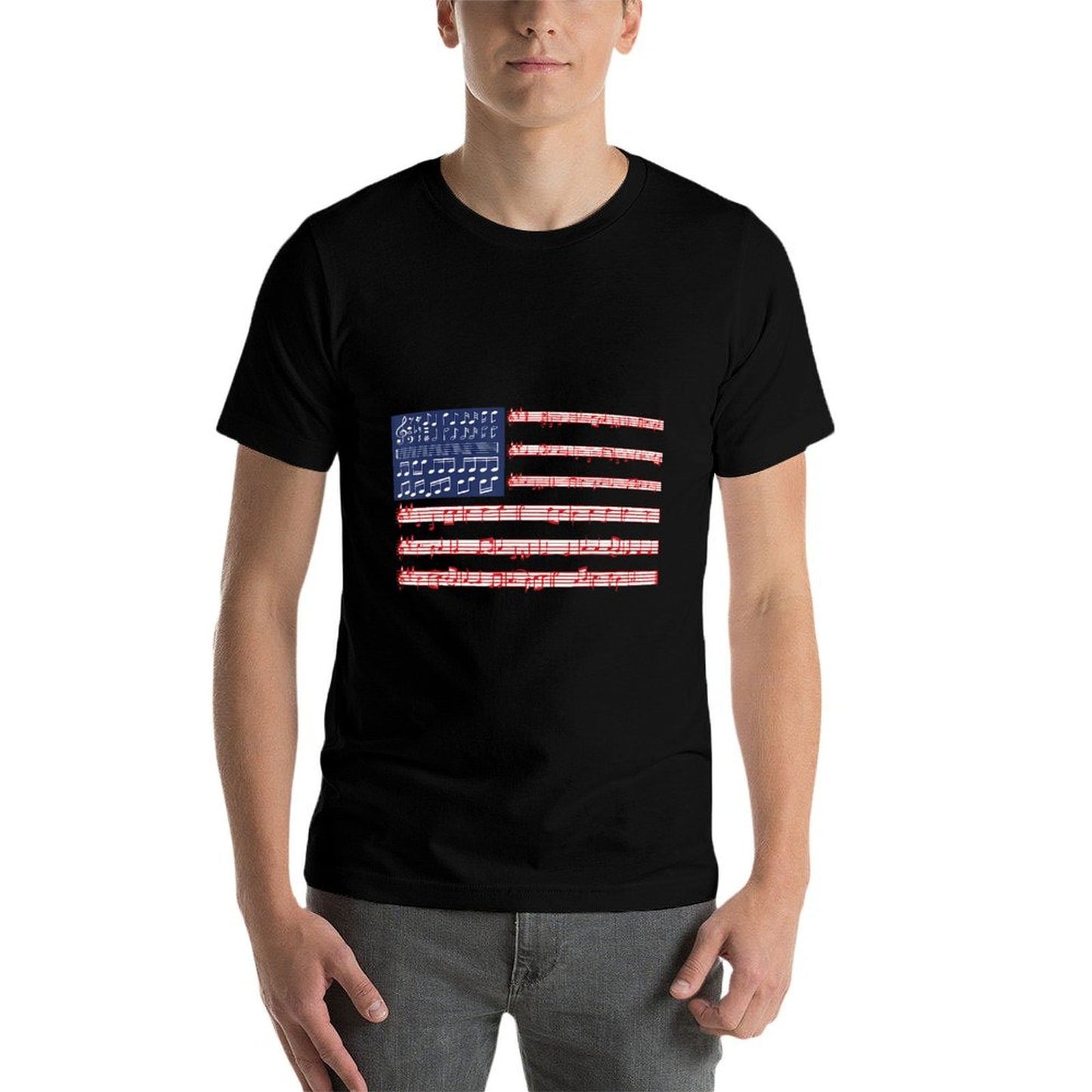 4th Of July National Anthem Music Note USA Kids Adults Breathable T-Shirt