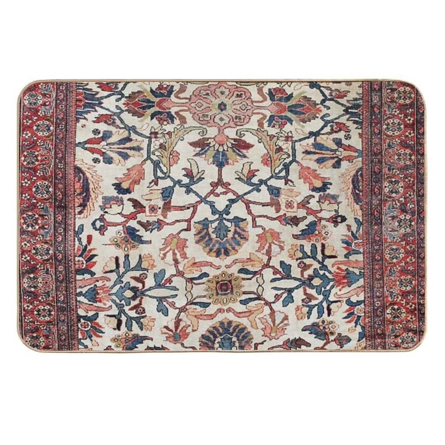 Mahal West Persian Rug Print Slip-Resistant Bath Mat
