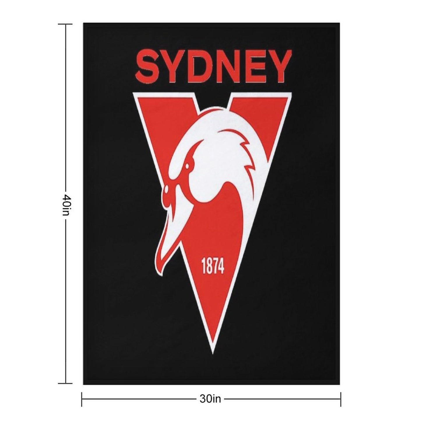 Sydney The Bloods Swans Haughty Swannies-Logo Plush Throw Blanket