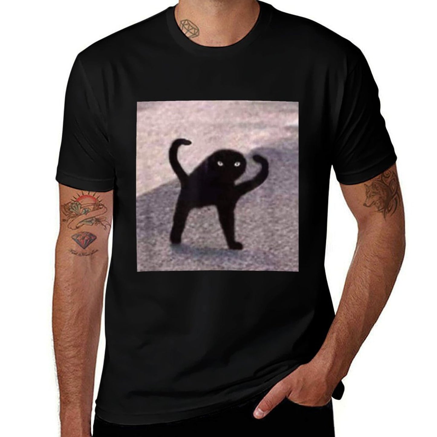 Cursed Cat Memes Cursed Cat Angry As Fuk Meme Slim-fit Cut T-Shirt