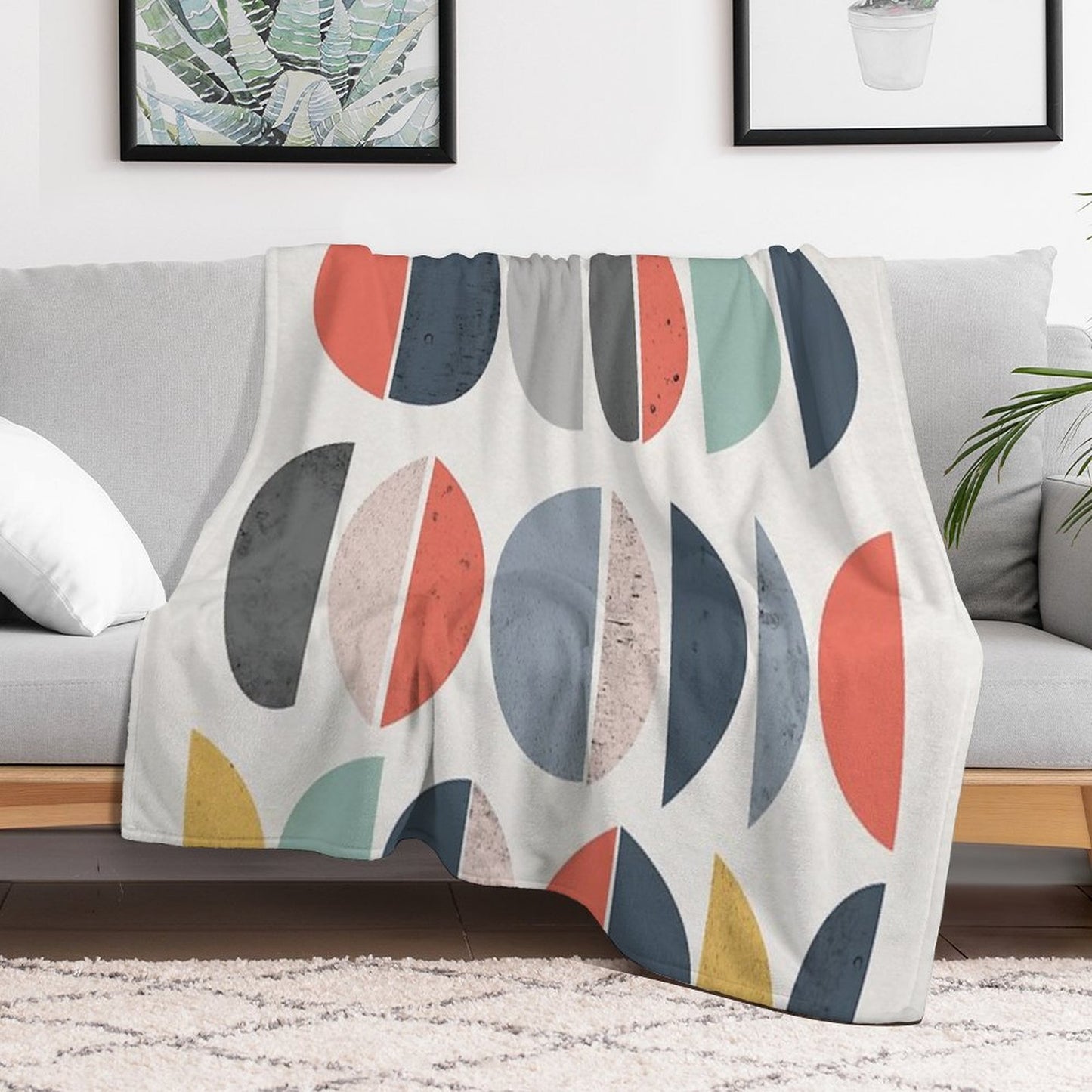 Mid Century Retro Shrink-resistant Throw Blanket