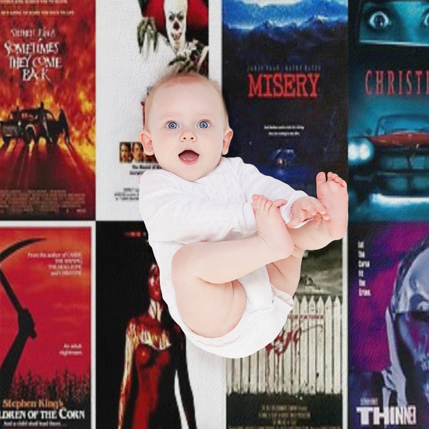 Stephen King Movie Posters Collection Eco-conscious Throw Blanket