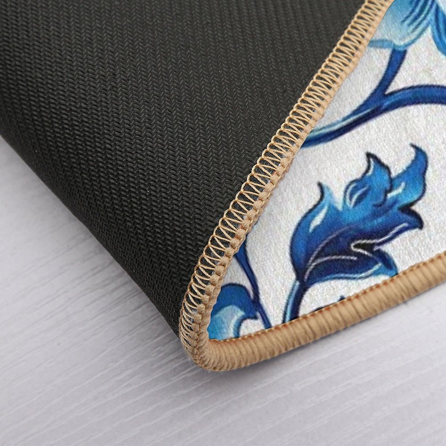 Blue Pattern Stain-Proof Bath Mat