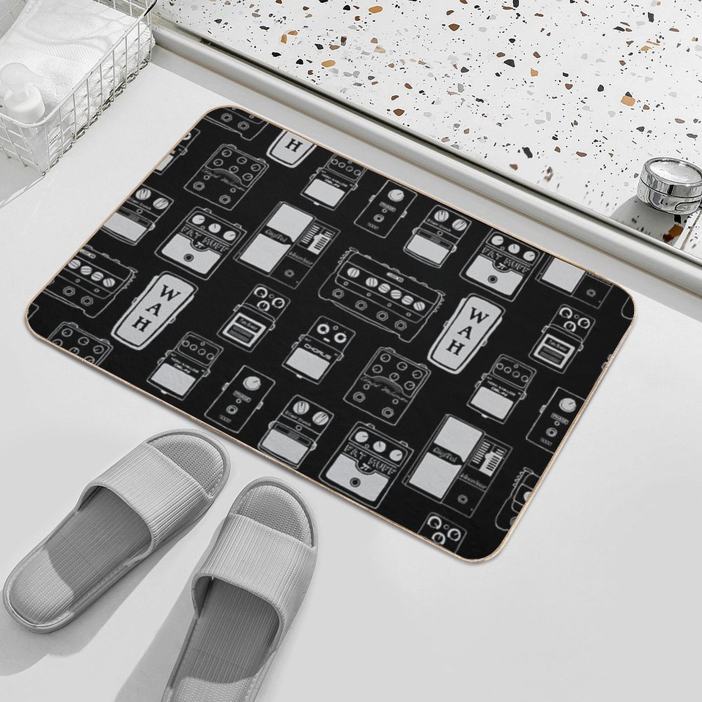 Guitar Pedals Recording Studio Engineer Guitarist Gear Foot Effect Pedals Music Illustration Mug Sticker T-Shirt Etc... Durable Bath Mat