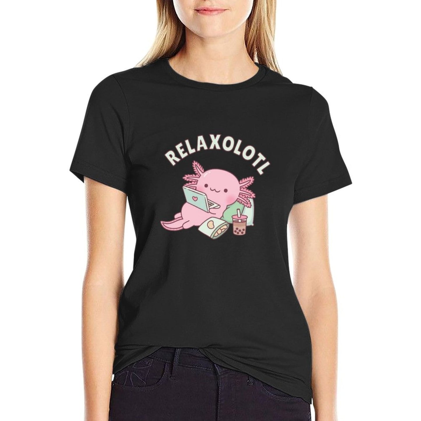 Cute Relax A Lot Axolotl Funny Pun Breathable T-Shirt