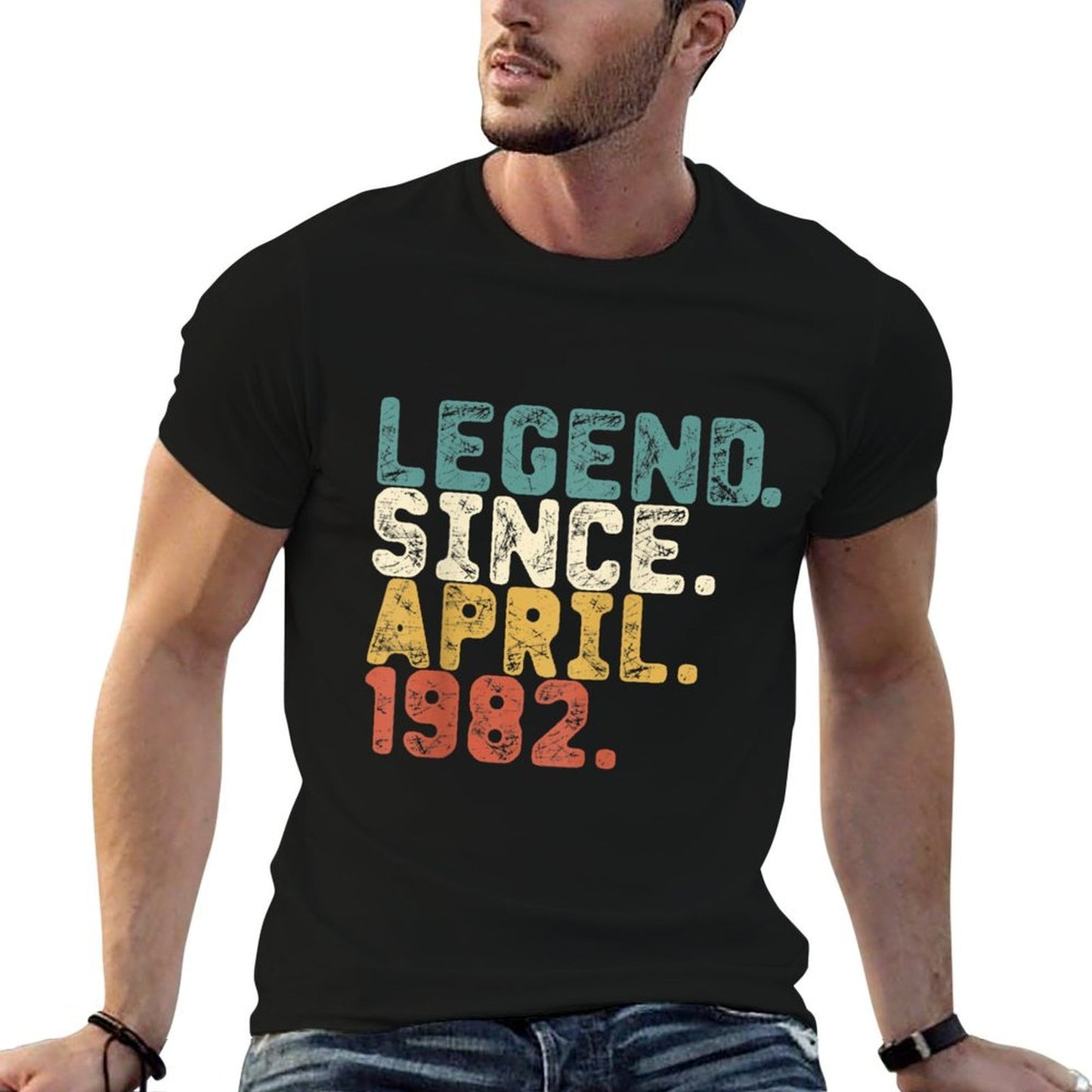 40 Years Old Gifts Legend Since April 1982 40th Birthday Relaxed-fit T-Shirt