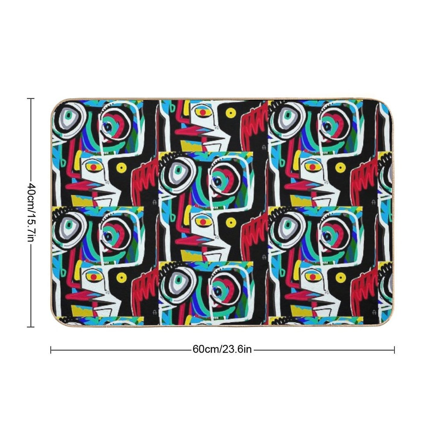 Face Expressionism, Art Brut Odorless Bath Mat