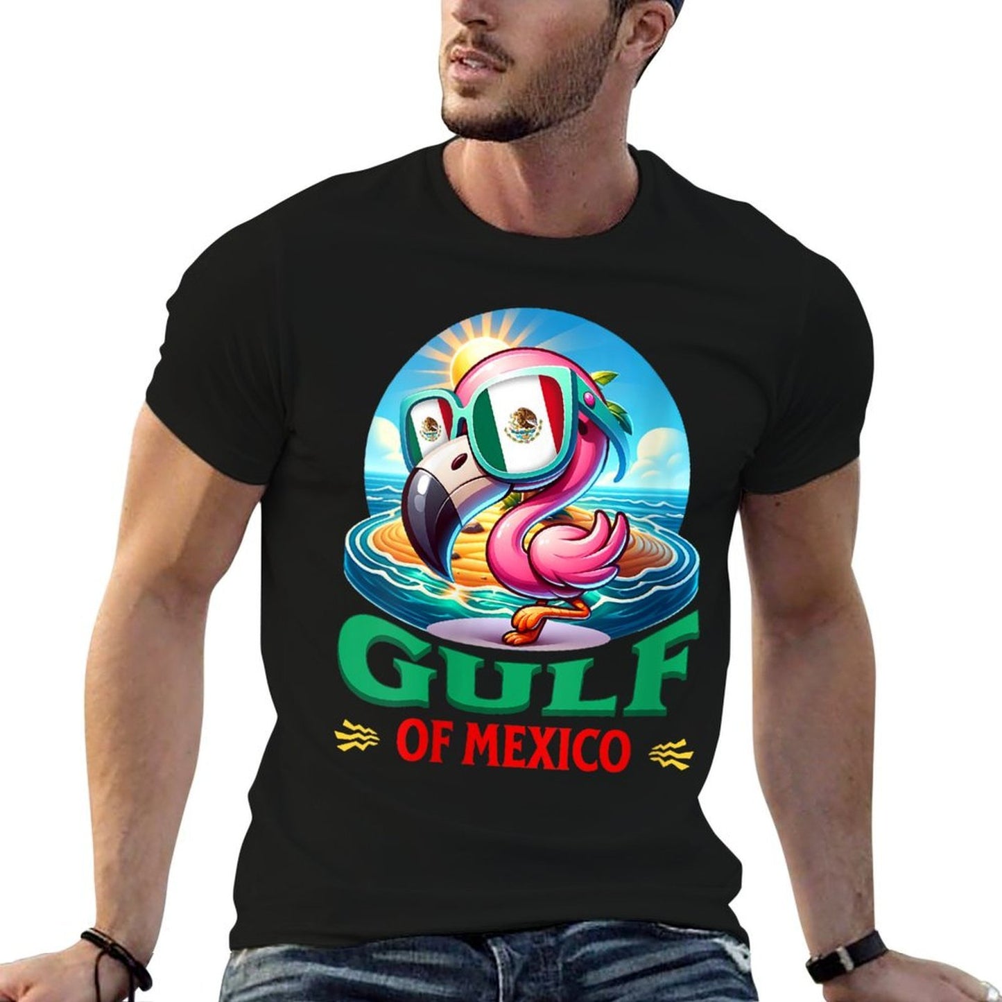 Womens Gulf of Mexico Flamingo Beach Mexican Americas Gulf  Versatile T-Shirt
