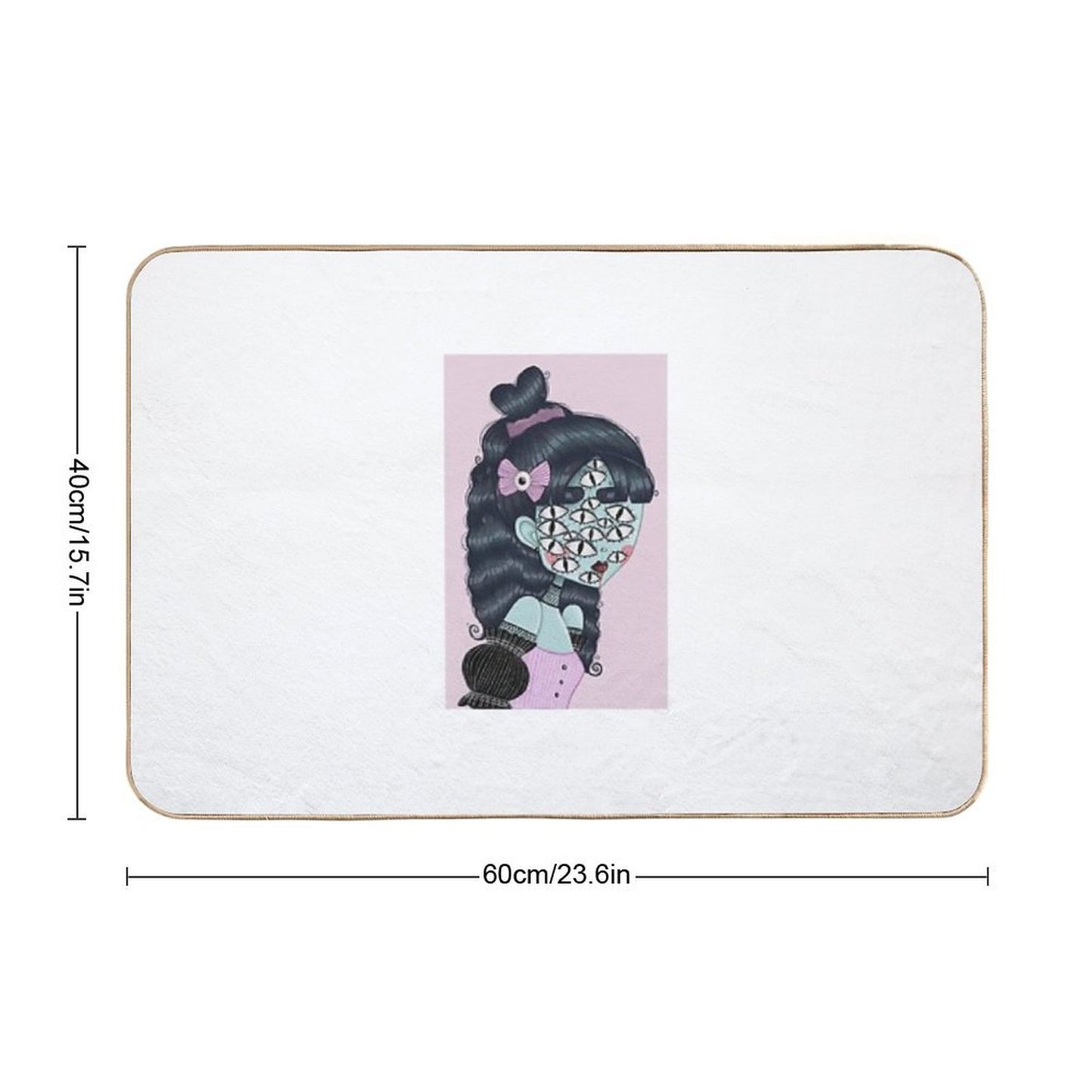 Pastel Goth Creature Illustration Odorless Bath Mat