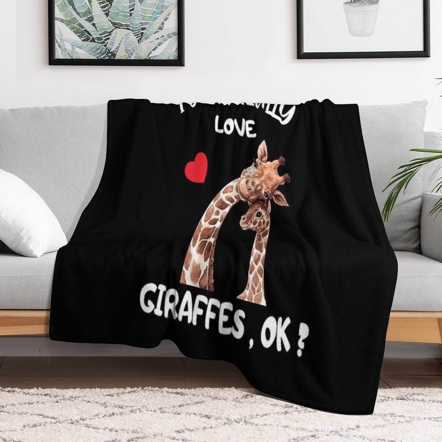 I Just Really Love Giraffes Premium Throw Blanket