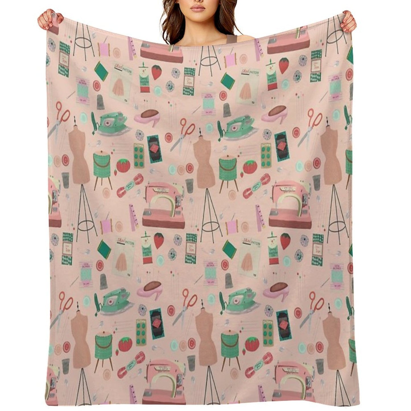 Sewing Tools And Notions Gift-ready Throw Blanket