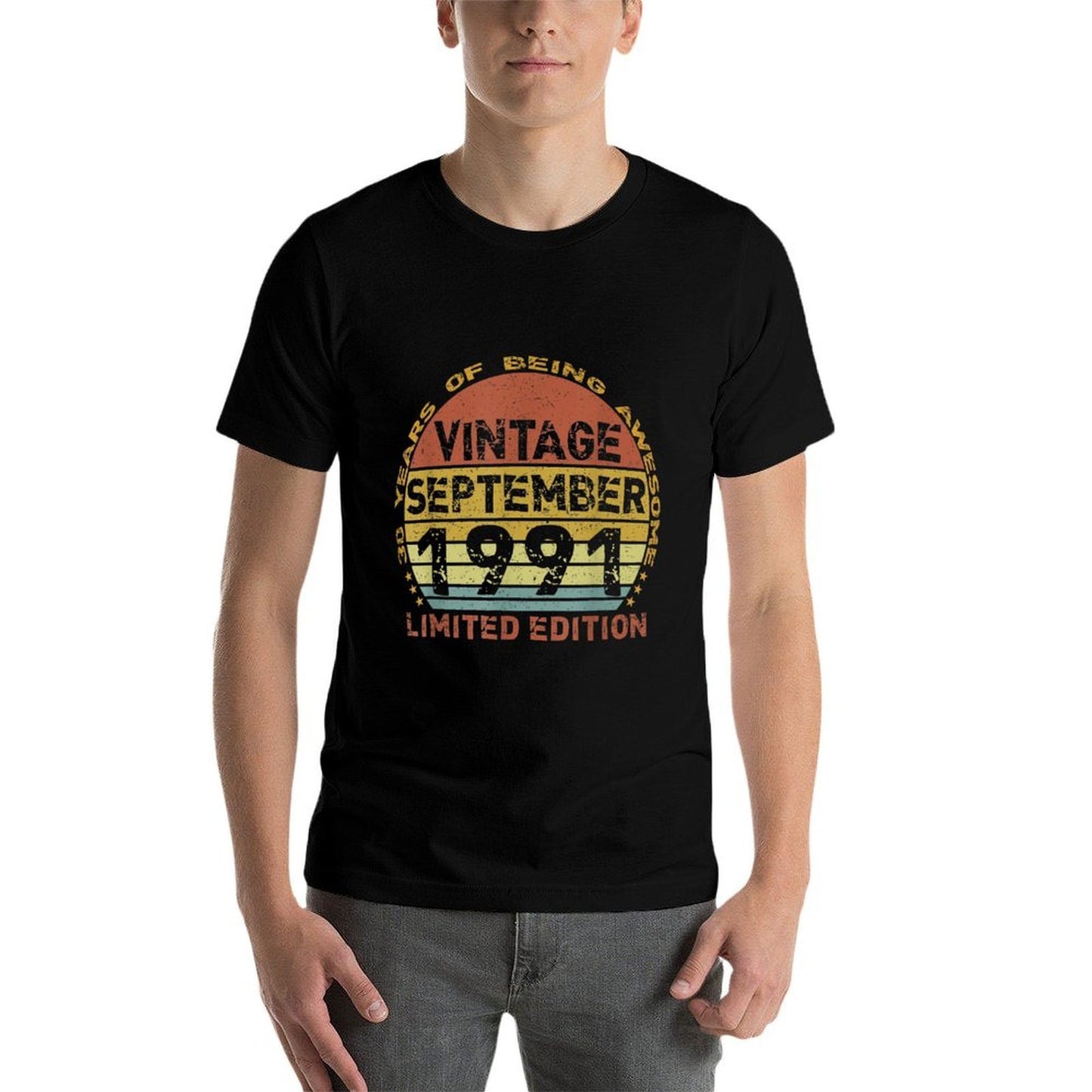 30 Years Old Vintage September 1991 Distressed 30th Birthday Classic T-Shirt