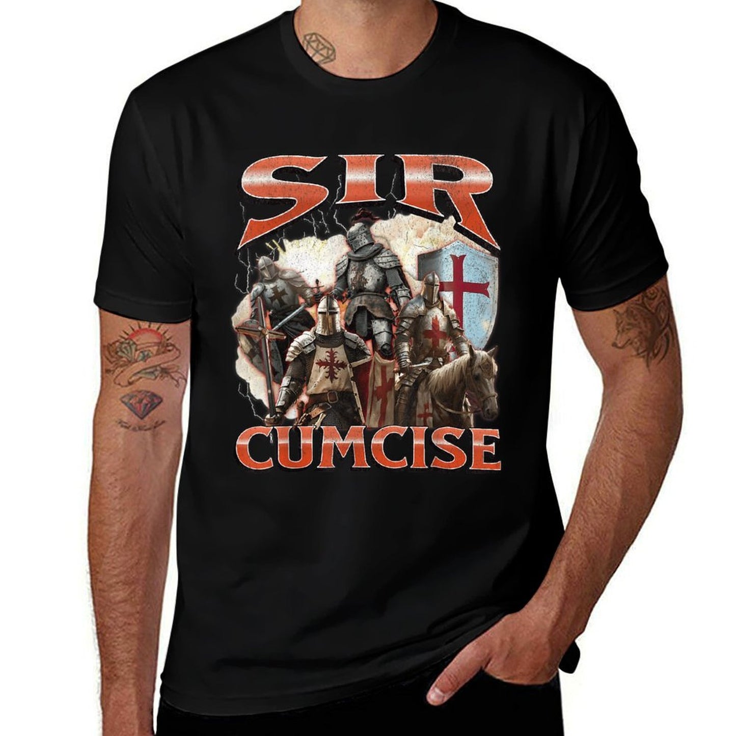 Sir Cumcise Funny Offensive Knight Meme Bootleg Graphic Classic T-Shirt