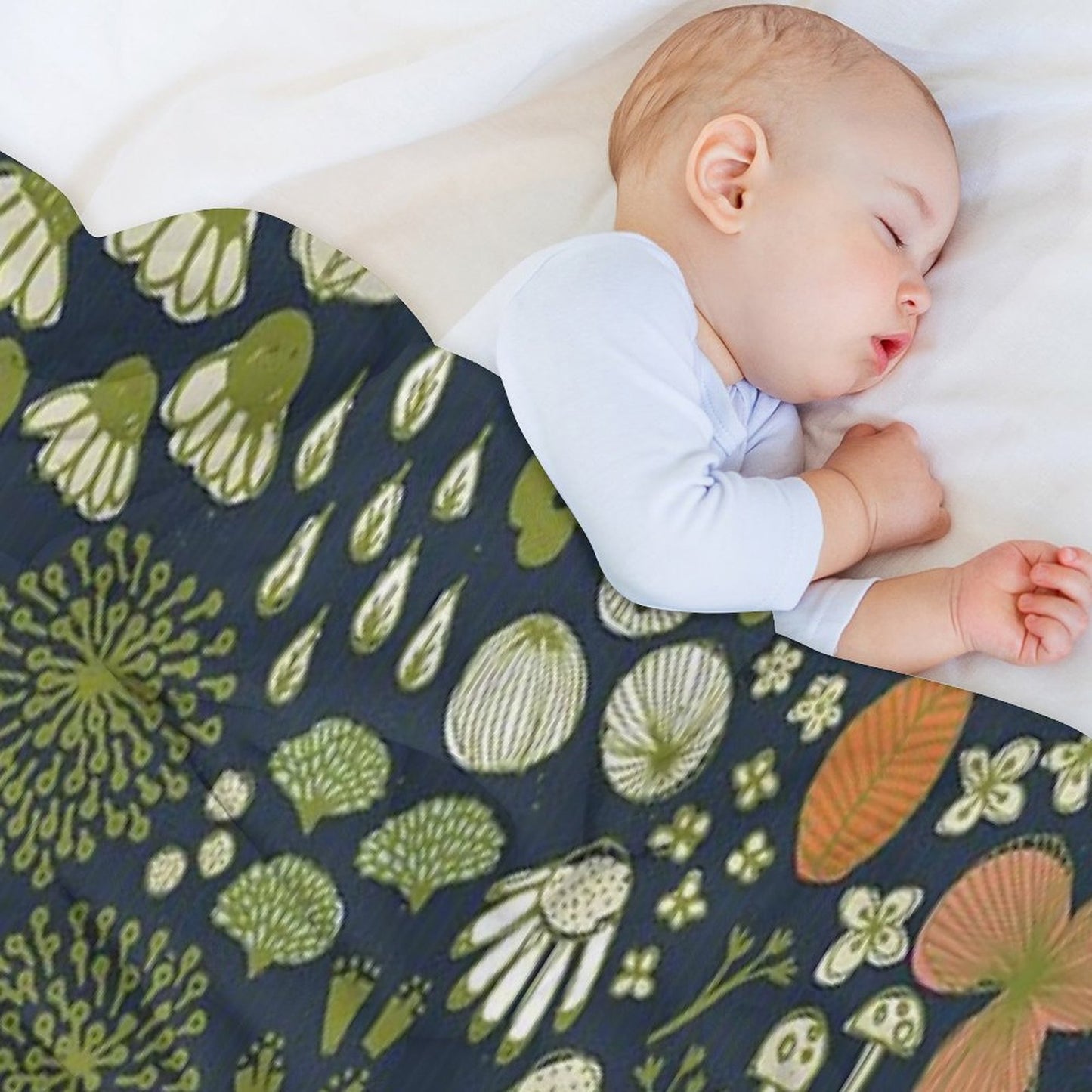 Botanical Sketchbook M+M Navy by Friztin Travel-friendly Throw Blanket