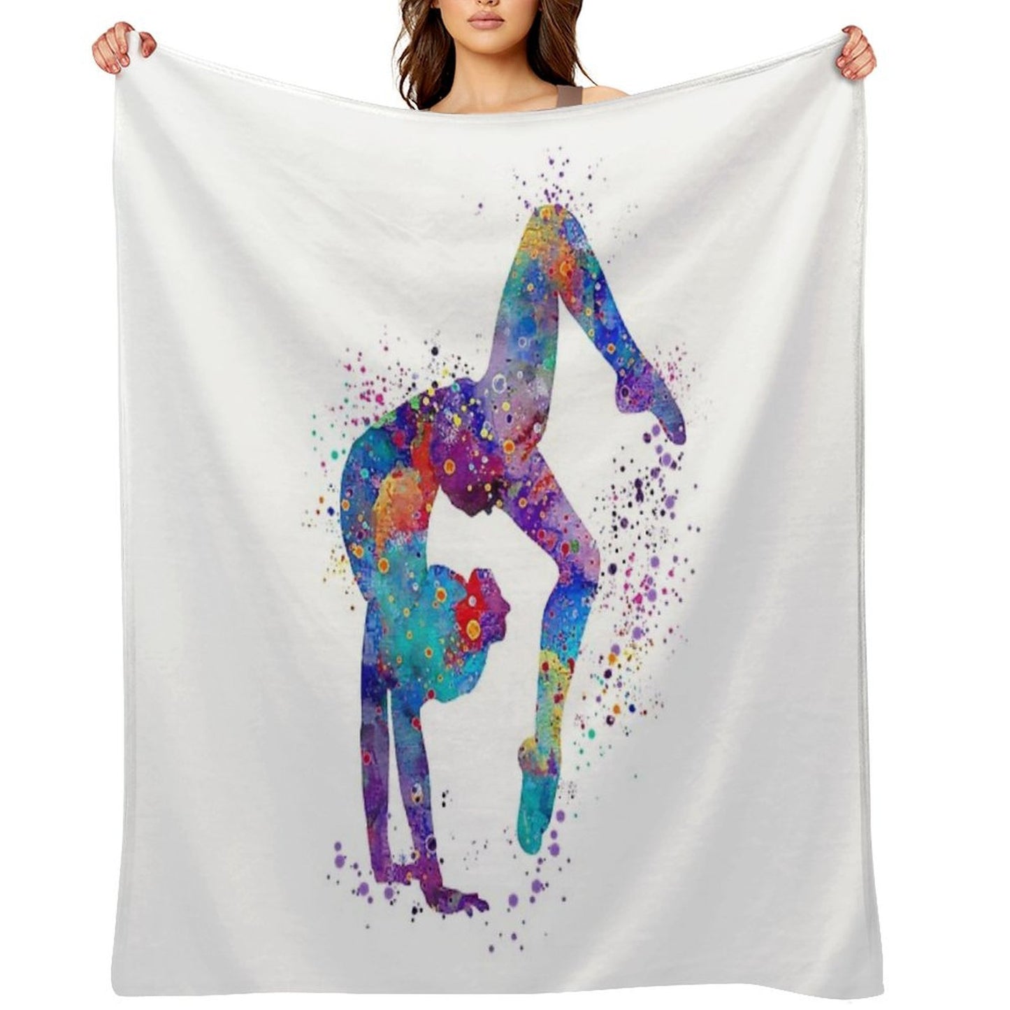 Gymnastics Tumbling Watercolor Sports Anti-pilling Throw Blanket