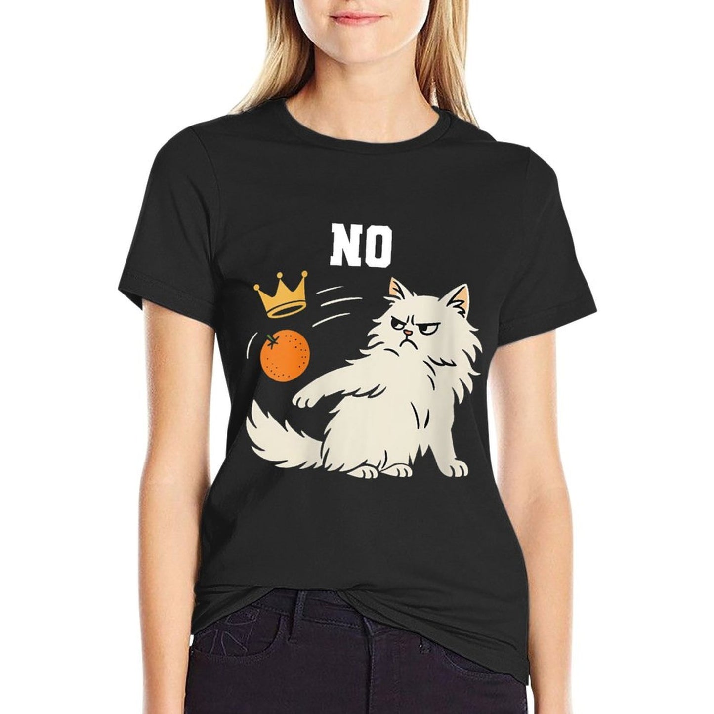Womens Funny No Kings In America  Oversized Silhouette T-Shirt