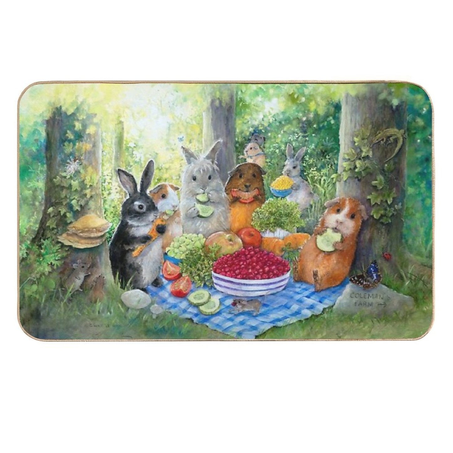 Picnic at Coleman's Farm Dirt-Trapping Bath Mat