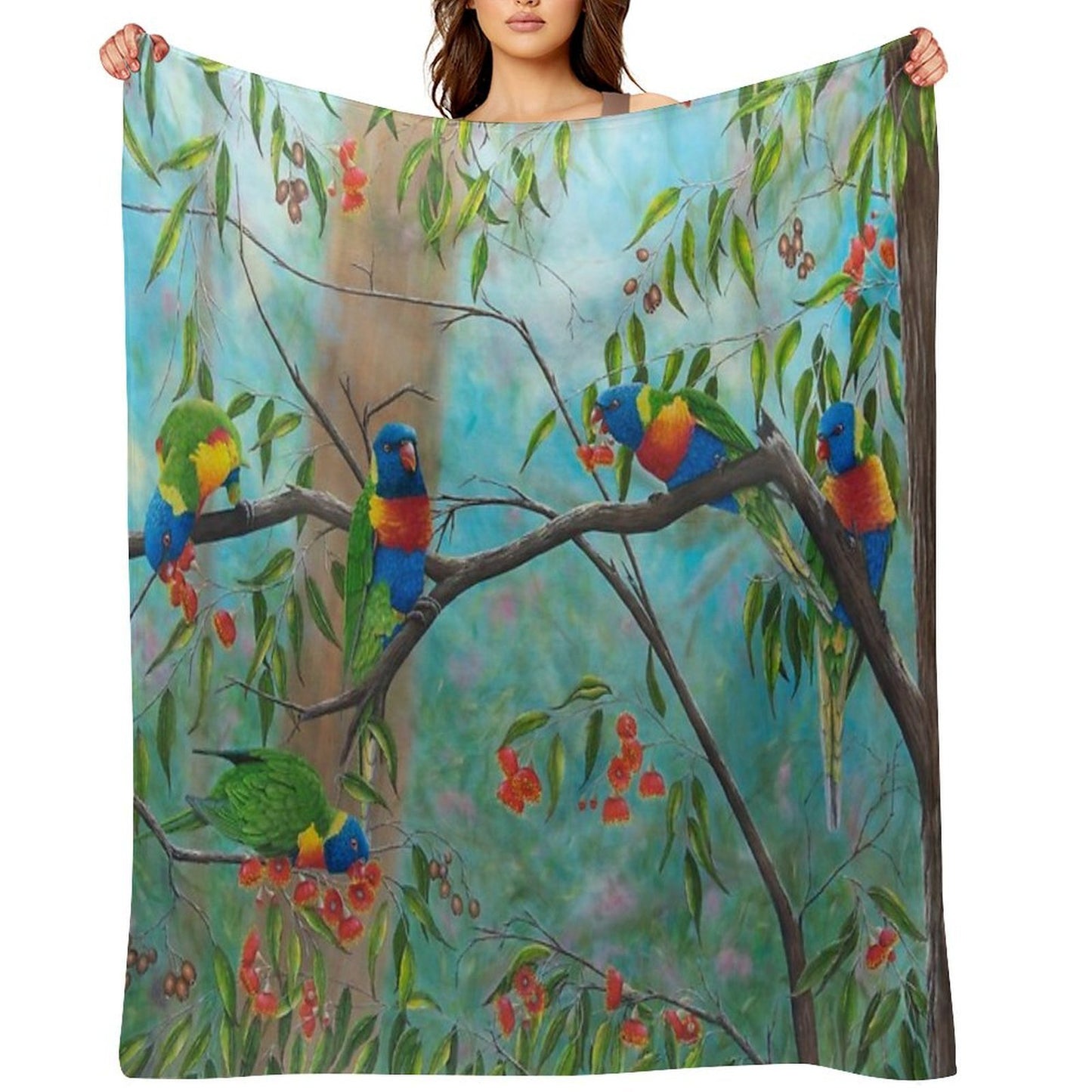 Sunday Lunch in The Dandenongs Machine-washable Throw Blanket