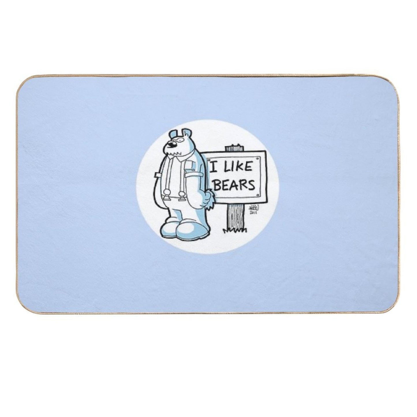 I Like Bears - White Dirt-Trapping Bath Mat