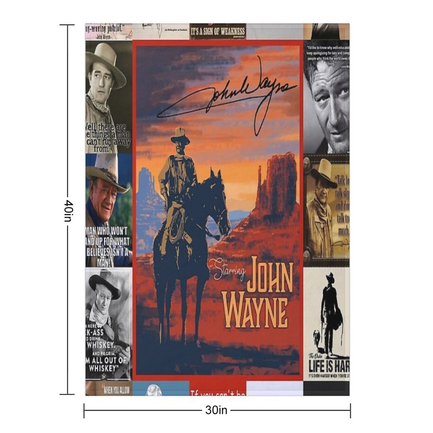 John Wayne Quote Machine-washable Throw Blanket