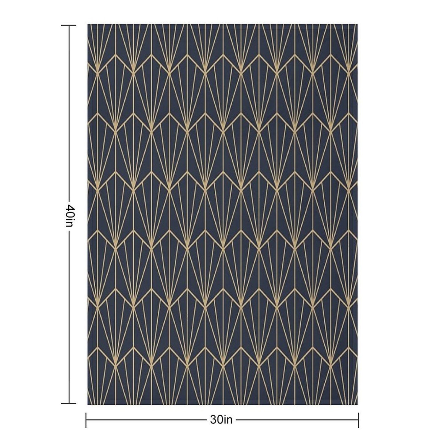 Art Deco in Navy And Gold Anti-pilling Throw Blanket