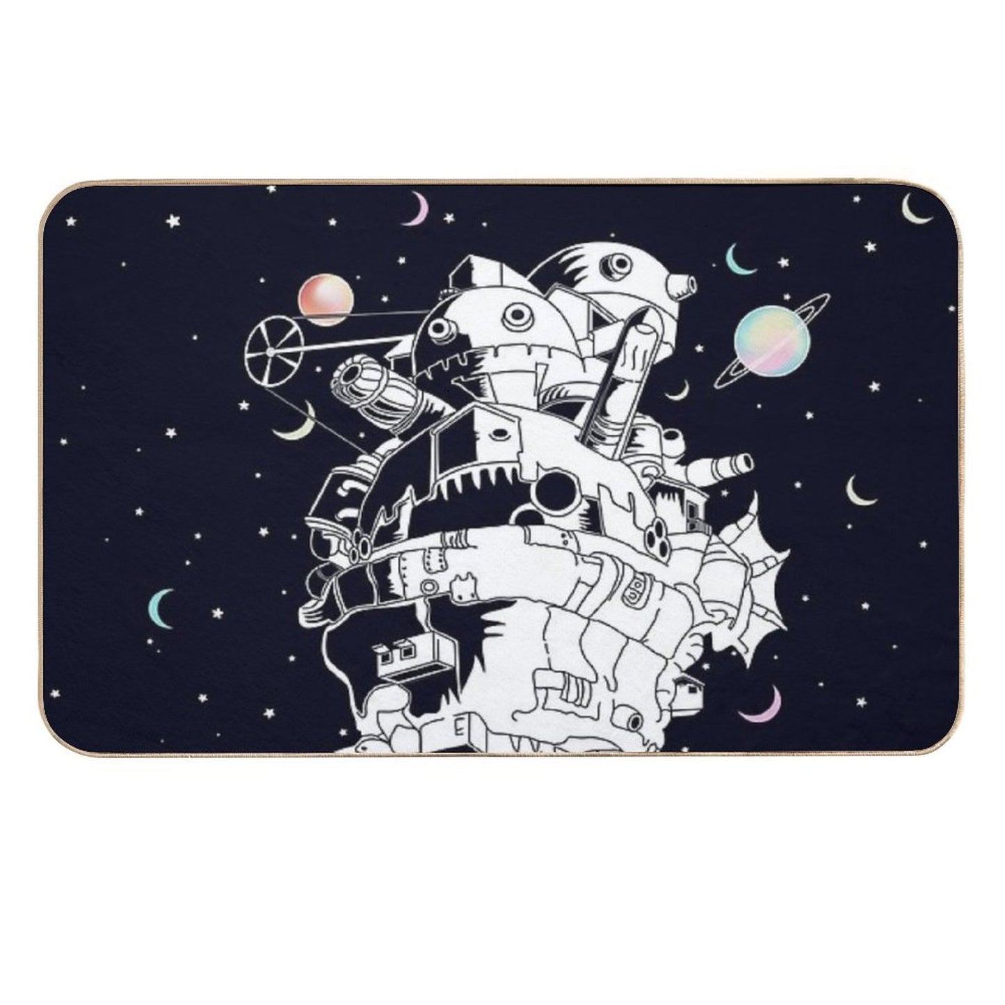 Castle in A Starry Night Repositionable Bath Mat
