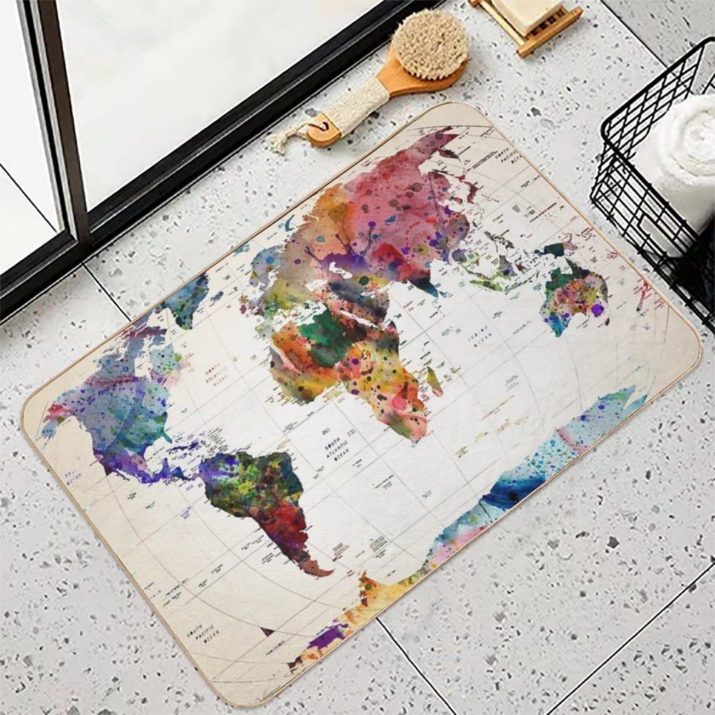 Map Long-Lasting Bath Mat