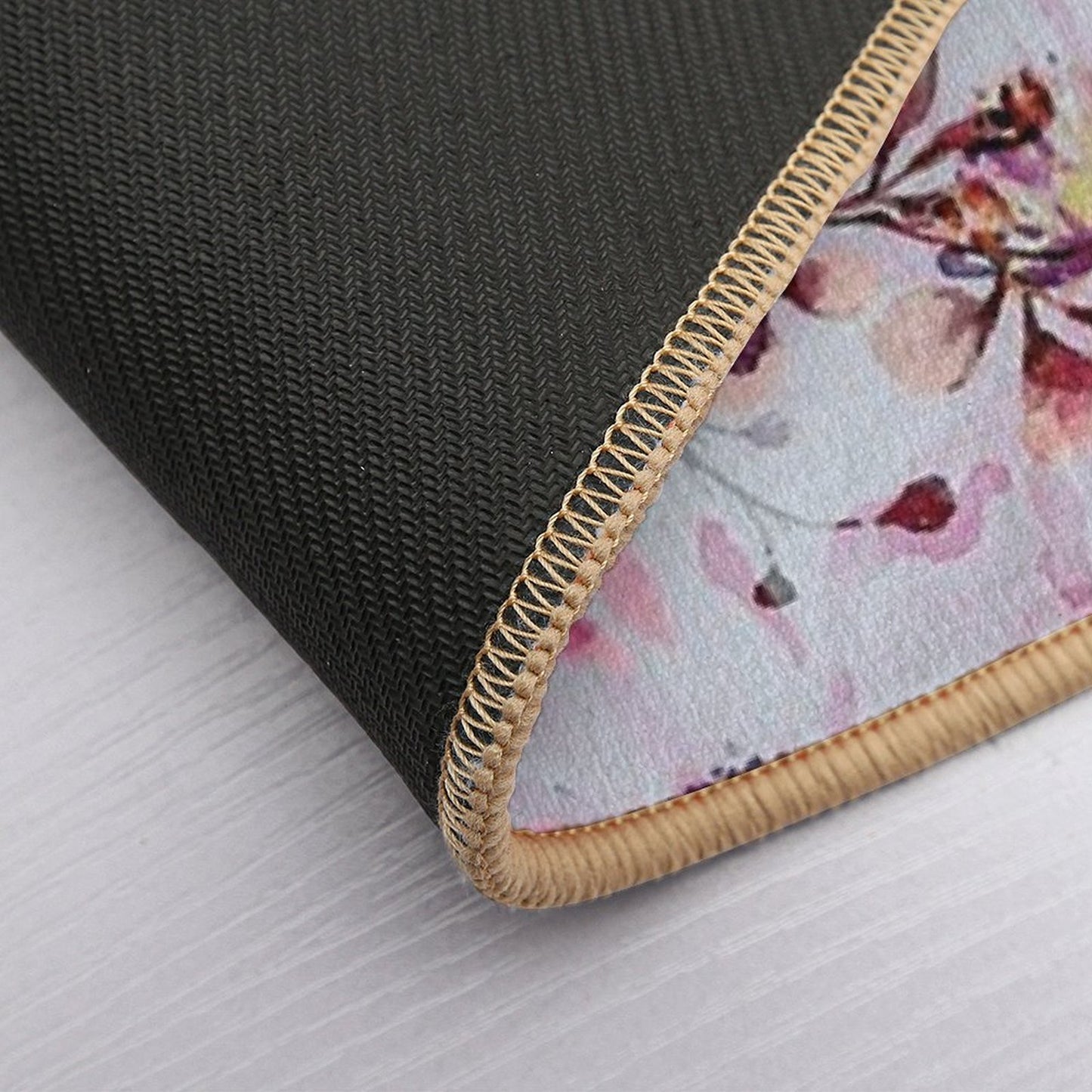 Rose Watercolor Pattern Fade-Resistant Bath Mat