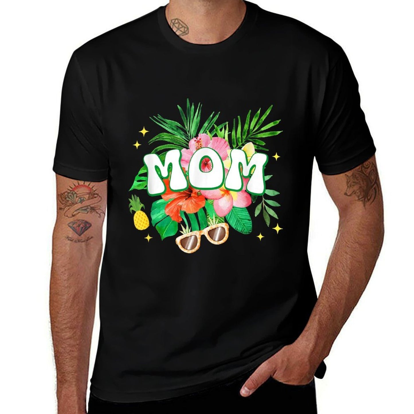 Mom Hawaii Birthday Party Family Aloha Hawaiian Floral Lightweight T-Shirt