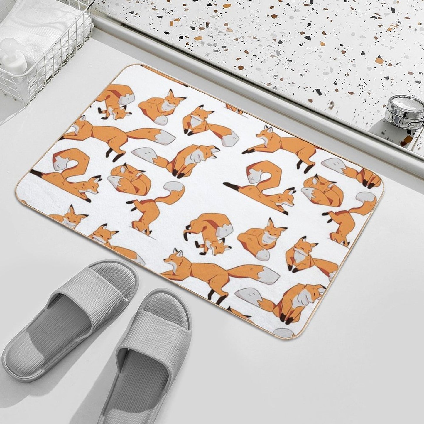Cute Foxes Eco-Friendly Bath Mat