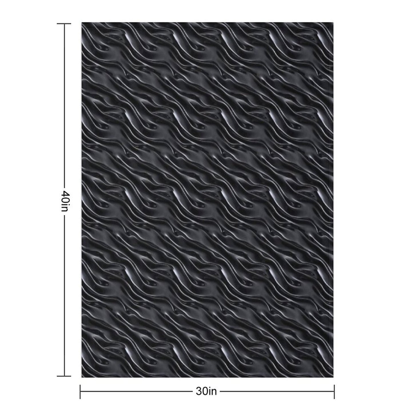 Dark Chrome Metallic Wavy Pattern Durable Throw Blanket