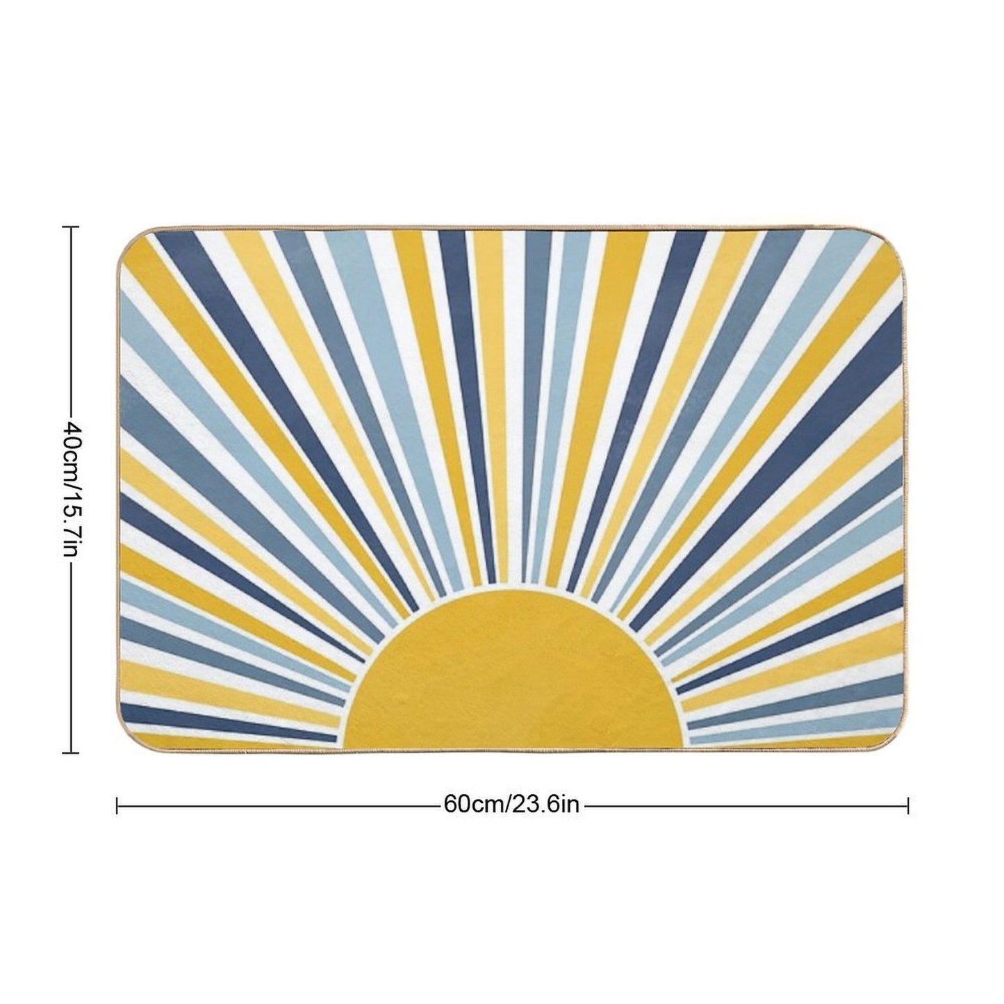Blue And Yellow Sun, Sunrise Eco-Friendly Bath Mat