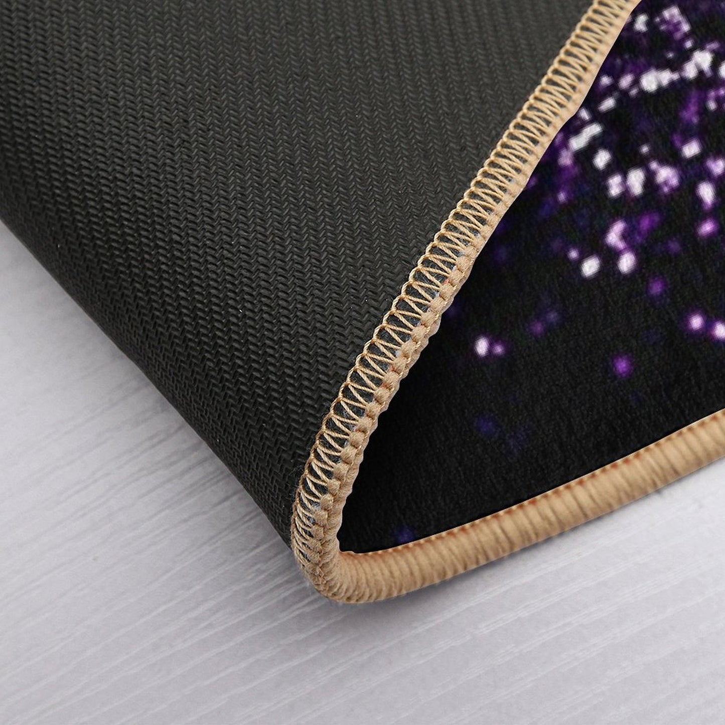 Dark Night Purple Black Silver Glam #1 (Photo of Glitter Only - Not Reflective) Eco-Friendly Bath Mat