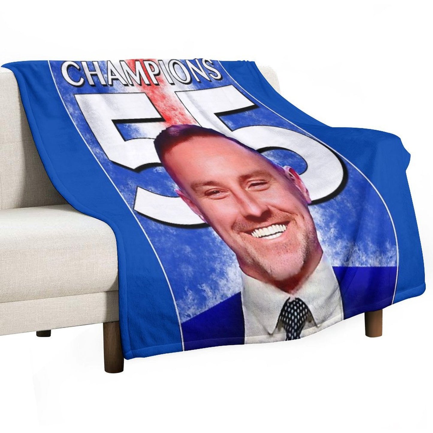 Glasgow Rangers Champions 55 Travel-friendly Throw Blanket