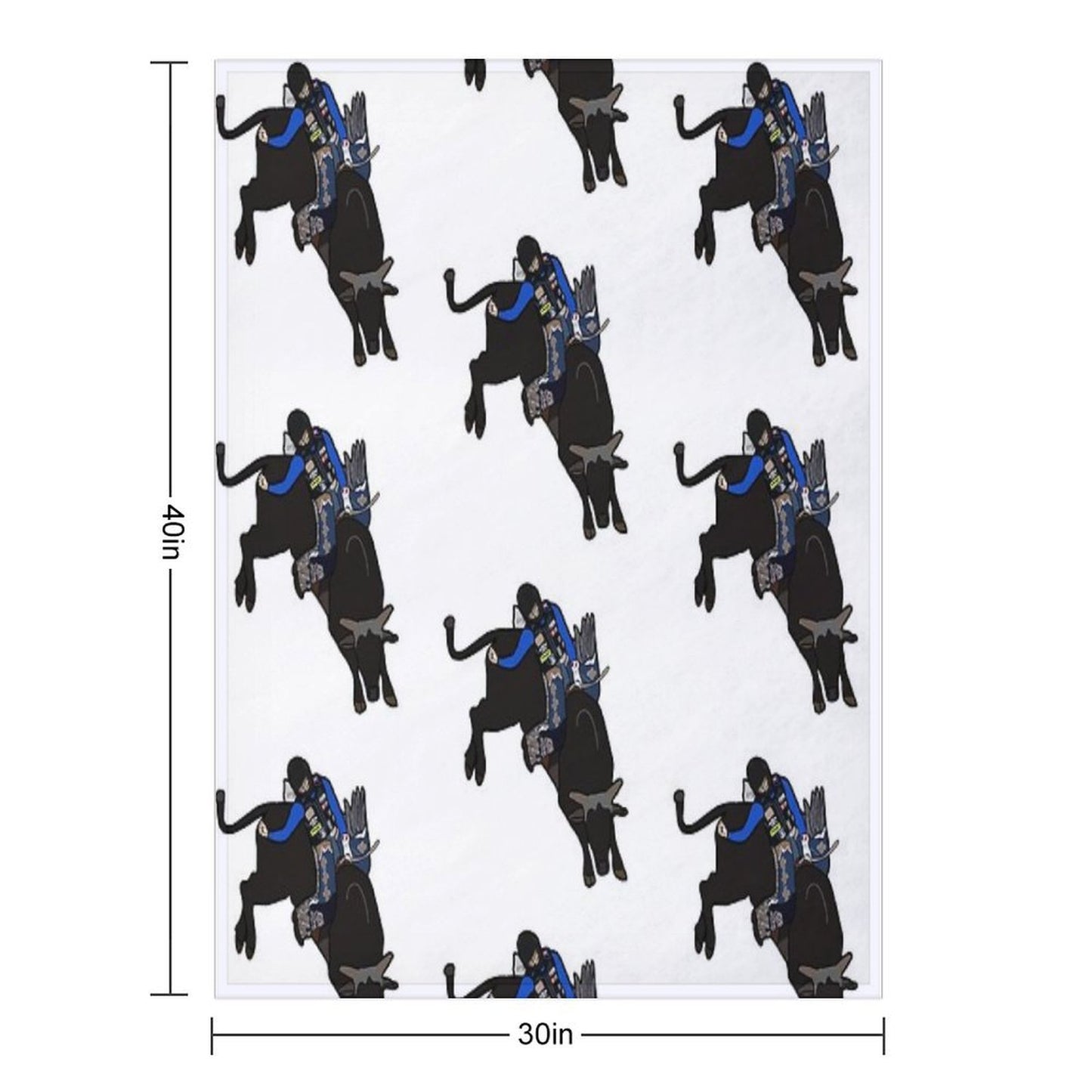 Bull Rider Stetson Wright Easy Care Throw Blanket