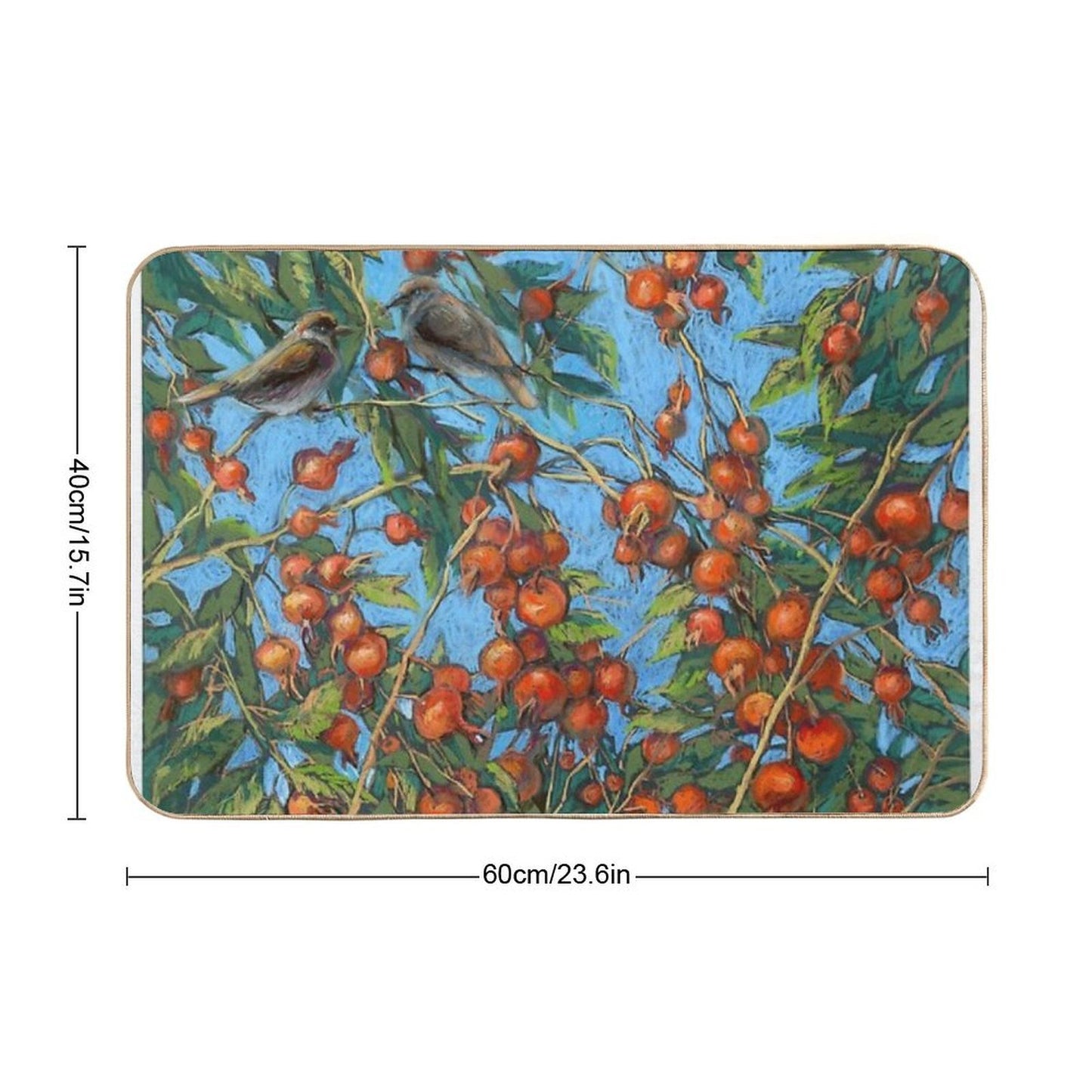 Sparrow Among In A Dog Rose Bush Versatile Bath Mat