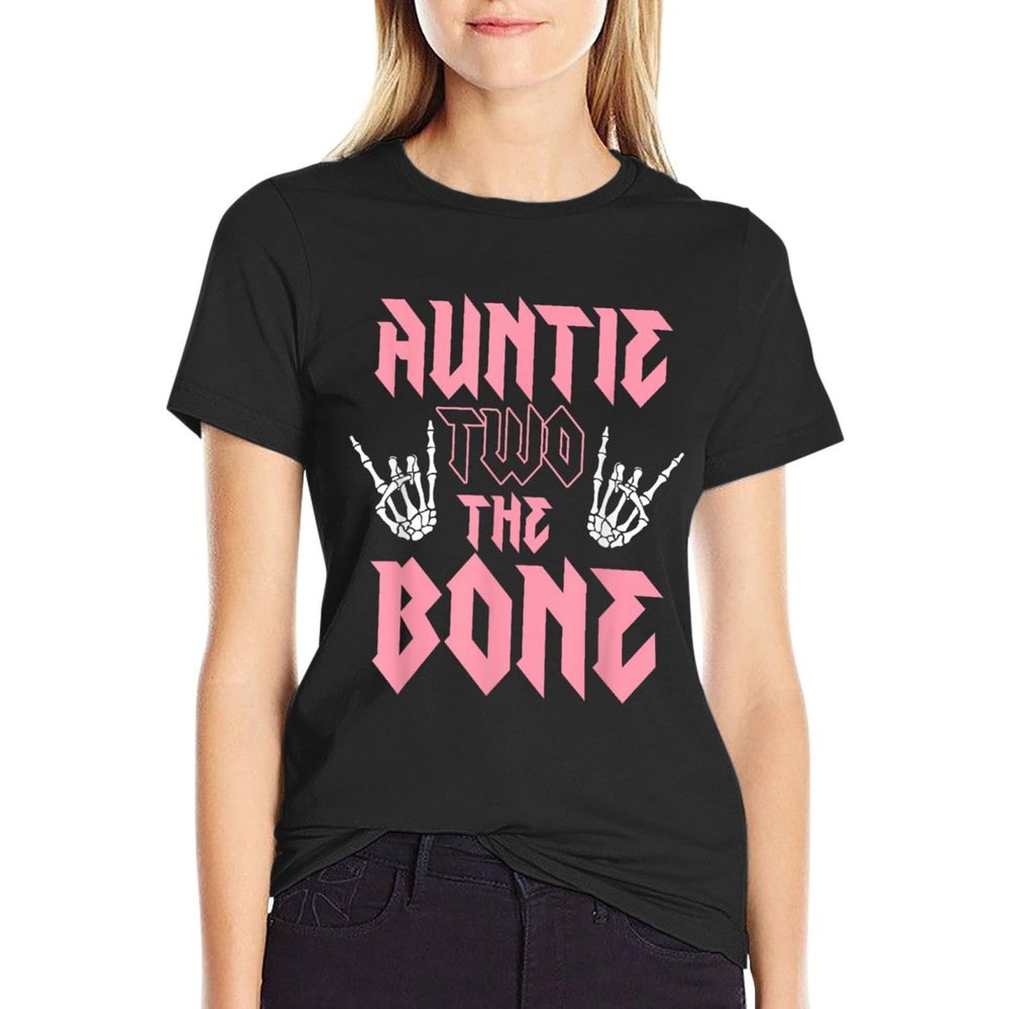 Auntie Two The Bone Birthday 2 Years Old Birthday Girl High-quality Stitching T-Shirt