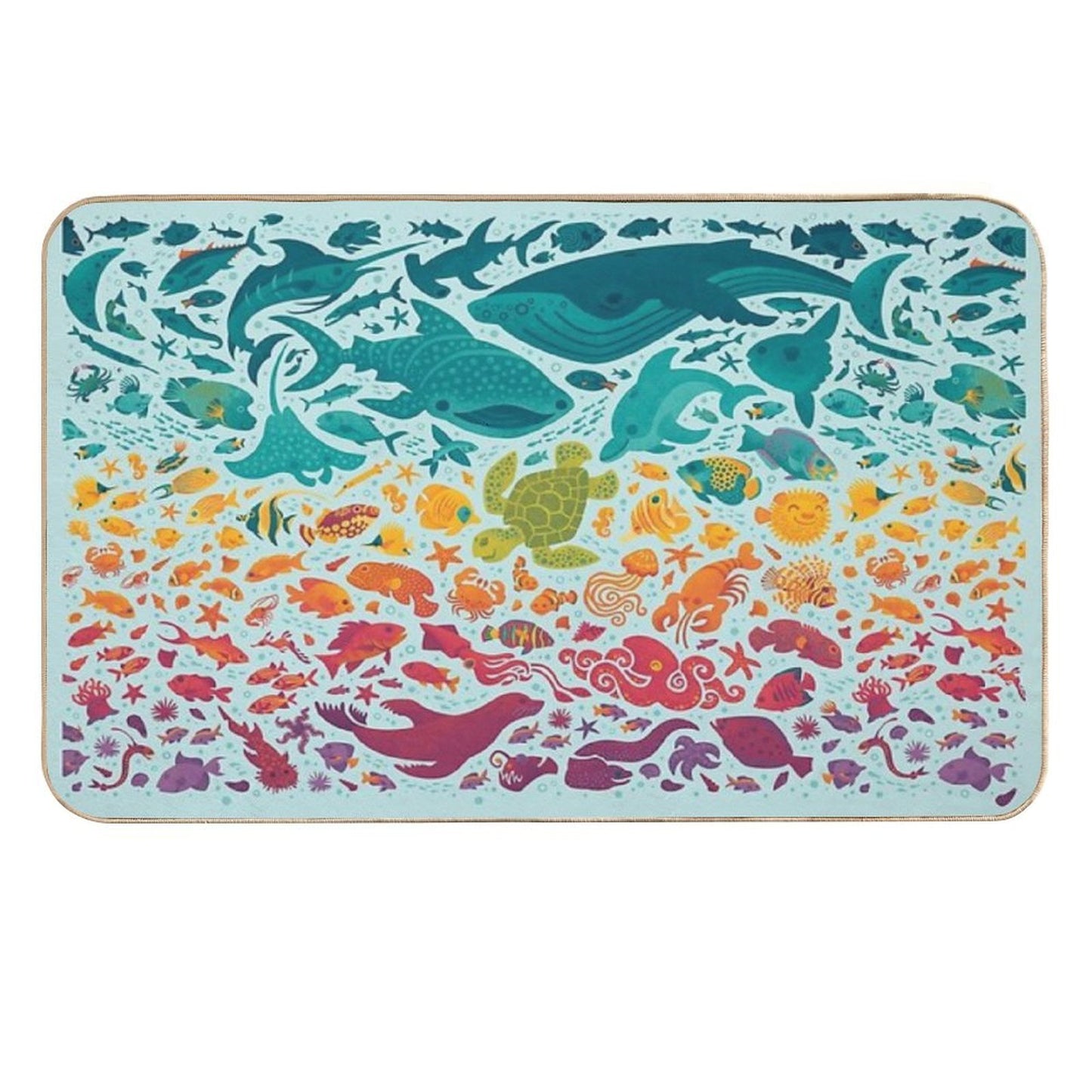 Aquatic Spectrum 2 Light Blue Easy To Clean Bath Mat