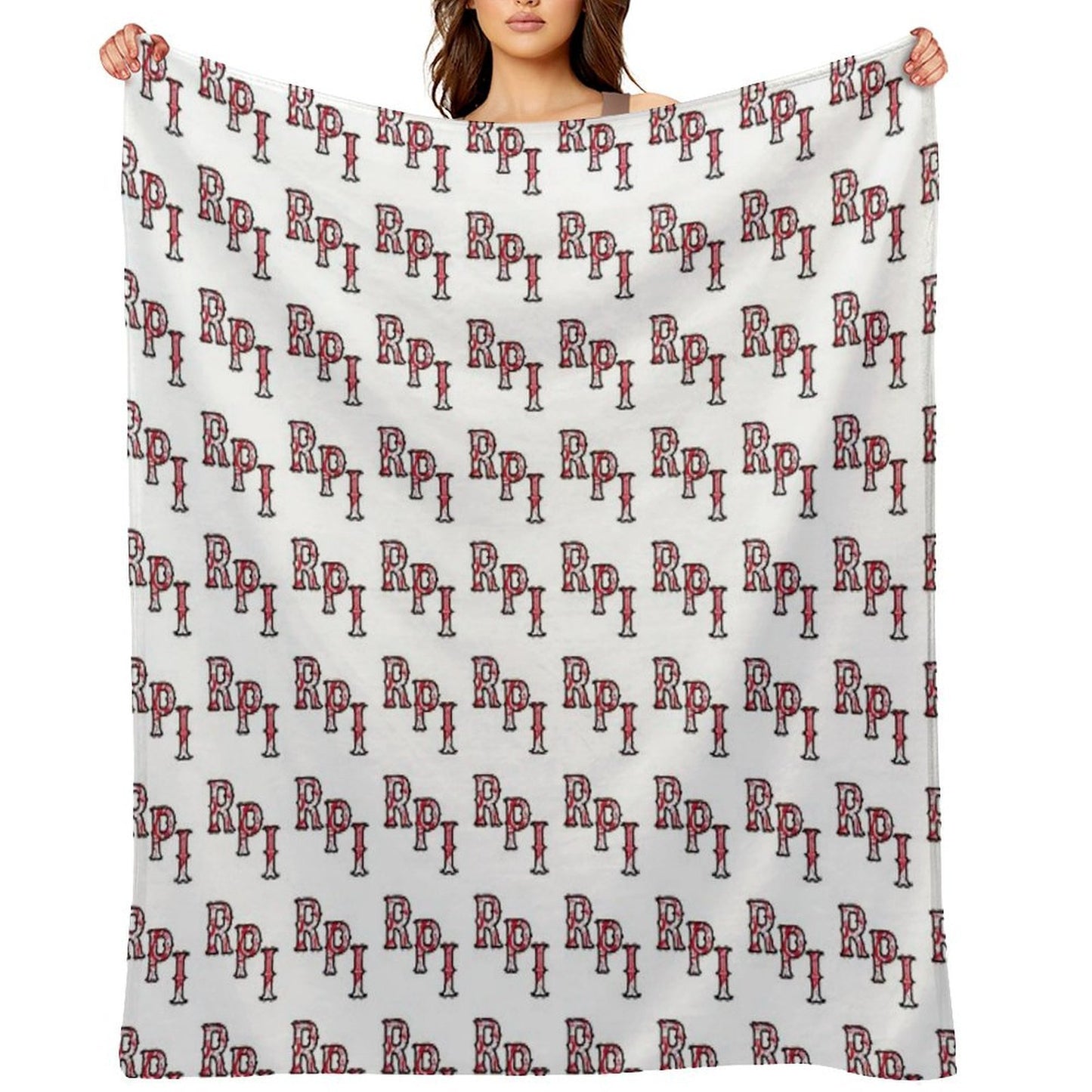 RPI Logo Travel-friendly Throw Blanket