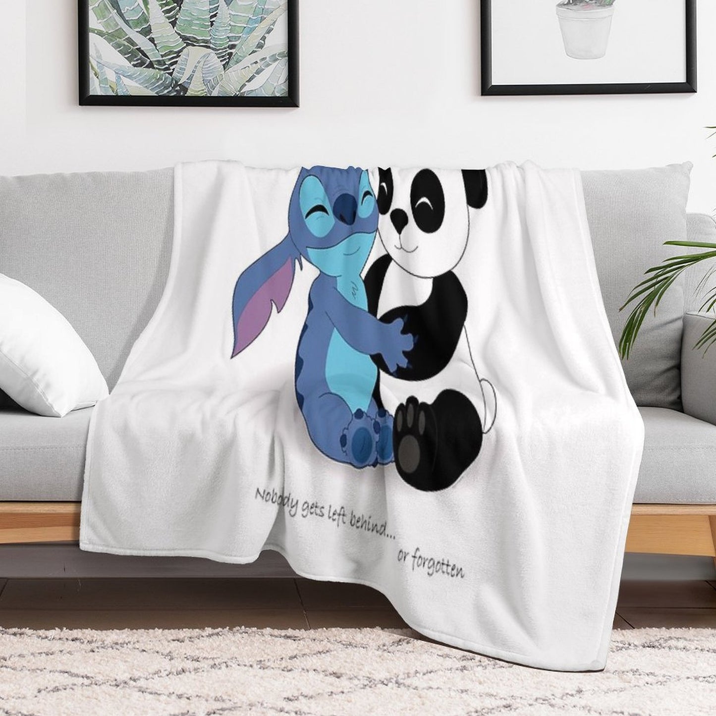 Stitch & Panda Machine-washable Throw Blanket