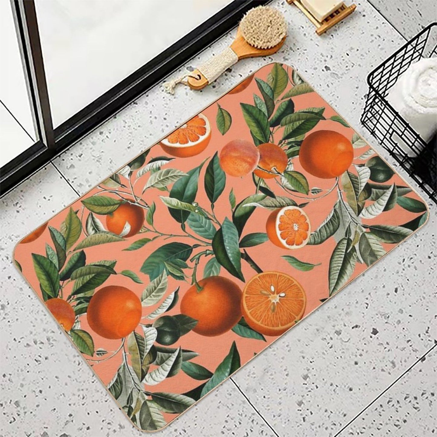 Vintage Fruit Pattern XII Long-Lasting Bath Mat