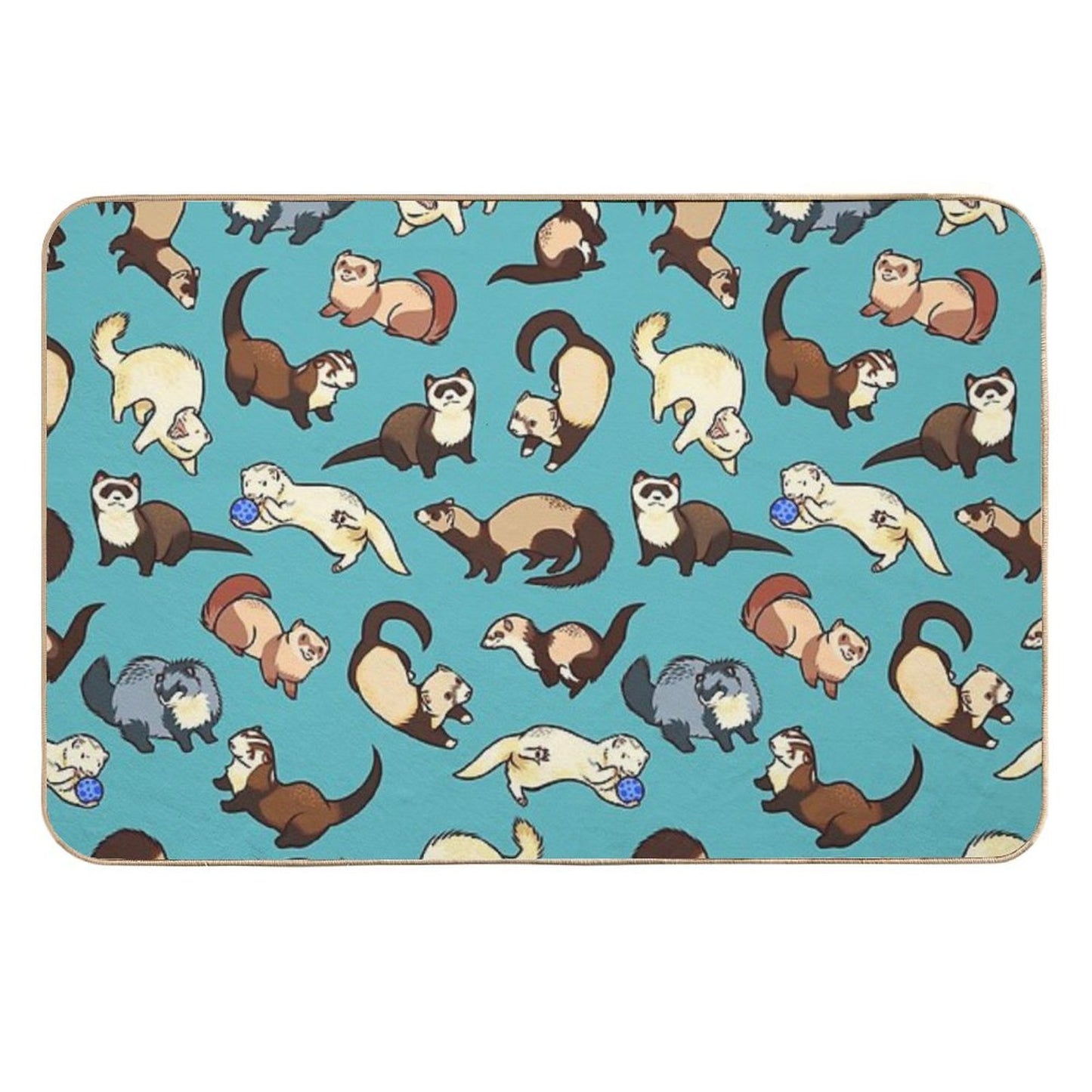 Cat Snakes in Blue High-Traffic Bath Mat