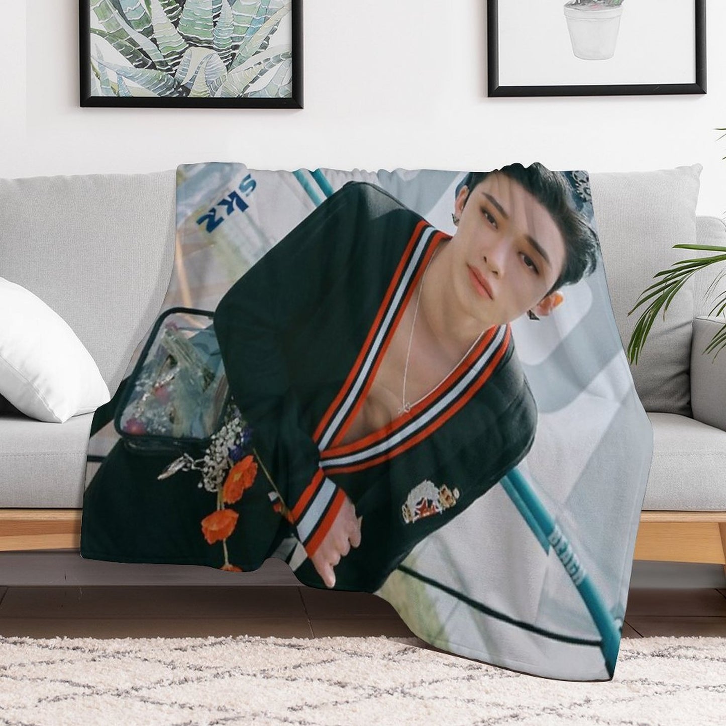 STRAY KIDS BANGCHAN Compact Throw Blanket