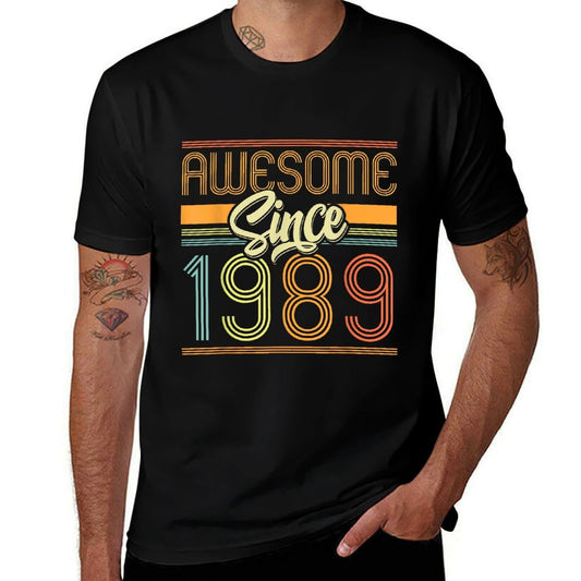 Awesome Since 1989 36th Birthday 36 Years Old Bday Men Women  Wrinkle-resistant T-Shirt